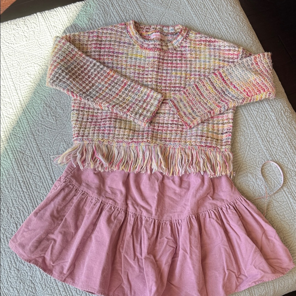 Design History Multicolor Knit Sweater and matching skirt by HnM